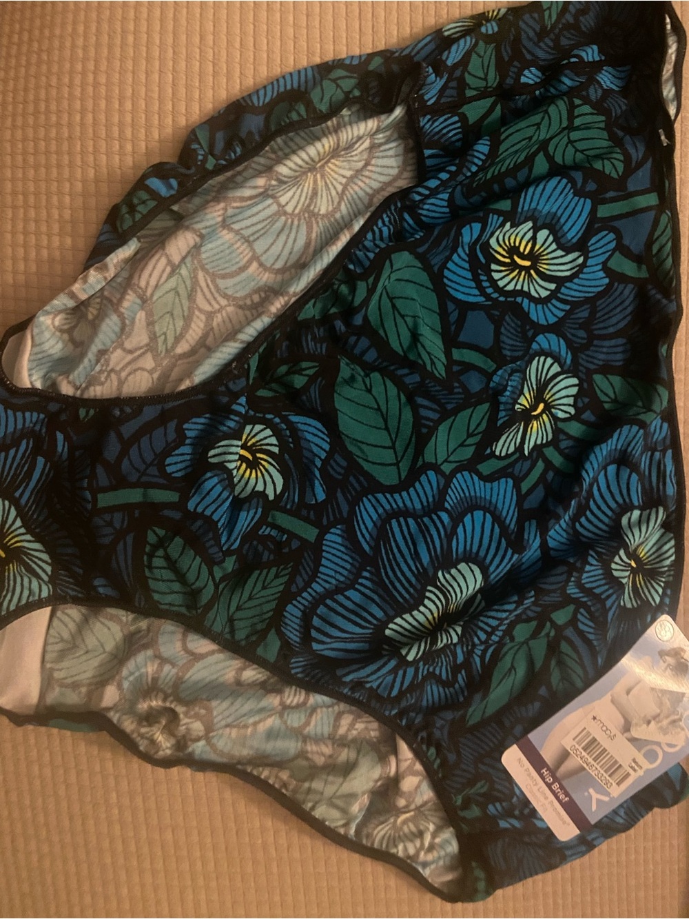 Jockey Women’s Floral High-Waist Bikini Briefs - Blue/Green